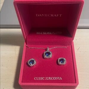 Craft Silver Blue Cubic Zirconia Earrings